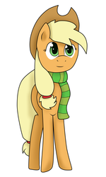 Size: 3000x5000 | Tagged: safe, artist:vicakukac200, applejack, earth pony, pony, g4, clothes, female, scarf, solo