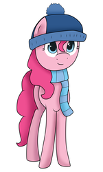 Size: 3000x5000 | Tagged: safe, artist:vicakukac200, pinkie pie, earth pony, pony, g4, clothes, female, hat, scarf, solo