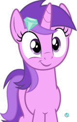 Size: 1600x2521 | Tagged: safe, artist:arifproject, amethyst star, sparkler, pony, unicorn, g4, cute, female, hair ornament, looking at you, mare, simple background, smirk, smirk pone collection, solo, transparent background, vector
