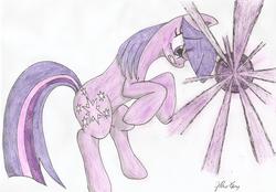 Size: 2319x1616 | Tagged: safe, artist:stardustchild01, twilight sparkle, g4, female, magic, solo, traditional art
