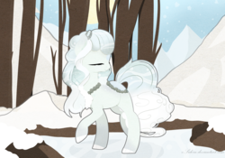 Size: 3000x2096 | Tagged: safe, artist:xsidera, oc, oc only, original species, pond pony, high res, snow, solo, winter