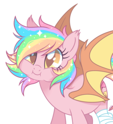 Size: 3651x4000 | Tagged: safe, artist:centchi, artist:hawthornss, oc, oc only, oc:paper stars, bat pony, pony, amputee, bat pony oc, collaboration, cute, diabetes, ear fluff, high res, looking at you, ocbetes, paperbetes, puffy cheeks, simple background, solo, transparent background