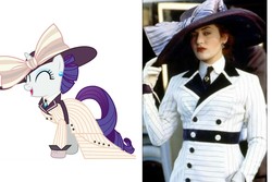 Size: 1500x999 | Tagged: safe, rarity, human, pony, unicorn, g4, ppov, clothes, comparison, female, horn, irl, irl human, kate winslet, mare, photo, raristocrat, reference, rose dewitt bukater, titanic