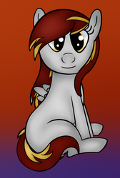 Size: 2125x3168 | Tagged: safe, artist:anonpony1, oc, oc only, oc:tinker toy, female, filly, high res, sitting, solo, younger