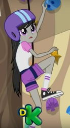 Size: 334x604 | Tagged: safe, screencap, octavia melody, equestria girls, g4, my little pony equestria girls: legend of everfree, clothes, converse, discovery kids, female, rock climbing, shoes, sneakers, solo