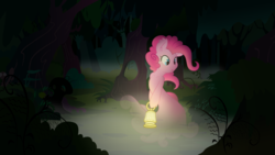 Size: 5267x2966 | Tagged: safe, artist:dfectivedvice, artist:tim015, pinkie pie, ghost, ghost pony, monster pony, g4, female, high res, lantern, solo, swamp