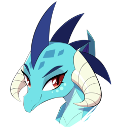 Size: 2255x2360 | Tagged: safe, artist:30clock, princess ember, dragon, g4, bust, female, high res, lidded eyes, looking at you, portrait, simple background, smiling, solo, white background