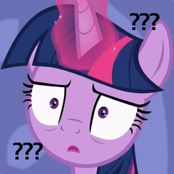 Size: 383x383 | Tagged: safe, edit, edited screencap, screencap, twilight sparkle, alicorn, pony, g4, ppov, confused, confused nick young, female, meme, question mark, reaction image, solo, thousand yard stare, twilight sparkle (alicorn), wide eyes