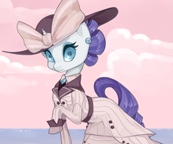 Size: 2683x2236 | Tagged: safe, artist:misukitty, rarity, g4, ppov, clothes, female, high res, raised hoof, raristocrat, solo, titanic