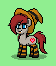 Size: 185x218 | Tagged: safe, oc, oc only, pony, pony town, clothes, costume, fangs, halloween, socks, solo, striped socks, tongue out