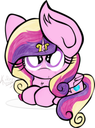 Size: 1708x2293 | Tagged: safe, artist:kelsey139, princess cadance, g4, chibi, female, prone, solo