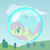 Size: 2500x2500 | Tagged: safe, artist:bladedragoon7575, fluttershy, g4, bubble, bubble blower, cute, female, floating, fluttershy trapped in a bubble, high res, in bubble, shyabetes, solo