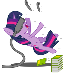 Size: 1883x2100 | Tagged: safe, artist:bladedragoon7575, twilight sparkle, alicorn, pony, g4, atg 2016, book, falling, falling over, female, newbie artist training grounds, simple background, solo, transparent background, tripping, twilight sparkle (alicorn), virtual reality