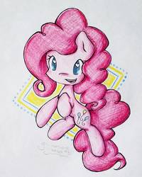 Size: 1009x1262 | Tagged: safe, artist:gummigator, color edit, edit, pinkie pie, g4, colored, female, happy, solo, wingding eyes