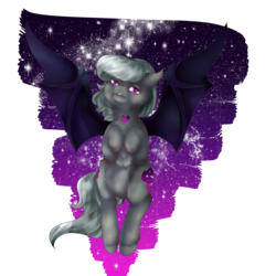 Size: 5000x5000 | Tagged: safe, artist:rosewend, oc, oc only, oc:amethyst sky, bat pony, pony, absurd resolution, chest fluff, flying, lip bite, looking at you, night, solo