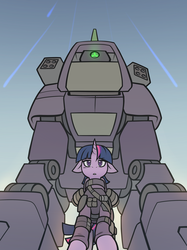 Size: 1280x1707 | Tagged: dead source, safe, artist:whitepone, twilight sparkle, g4, floppy ears, mech, titanfall