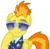 Size: 4169x4067 | Tagged: safe, artist:sketchmcreations, spitfire, pegasus, pony, g4, top bolt, absurd resolution, aviator sunglasses, clothes, female, hoof on chin, necktie, raised eyebrow, shirt, show accurate, simple background, solo, spitfire's tie, sunglasses, transparent background, uniform, vector, wonderbolts dress uniform