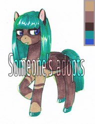 Size: 784x1024 | Tagged: safe, artist:somepony-ul, oc, oc only, earth pony, pony, adoptable, female, obtrusive watermark, simple background, solo, traditional art, watermark, white background