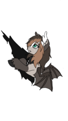 Size: 720x1280 | Tagged: safe, artist:otpl, oc, oc only, oc:whimsy whisky, bat pony, pony, collar, feather ears, female, mare, solo