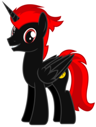 Size: 5500x7311 | Tagged: safe, artist:nevermattie, oc, oc only, alicorn, pony, absurd resolution, alicorn oc, edgy, happy, male, red and black oc, request, simple background, smiling, solo, stallion, transparent background, vector