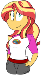 Size: 1987x3685 | Tagged: safe, artist:befishproductions, sunset shimmer, equestria girls, g4, my little pony equestria girls: legend of everfree, clothes, cute, female, shimmerbetes, shorts, signature, simple background, solo, transparent background