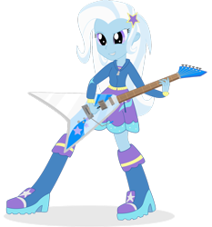 Size: 1024x1097 | Tagged: safe, artist:algoorthviking, trixie, equestria girls, g4, electric guitar, esp alexi laiho, female, flying v, guitar, musical instrument, simple background, solo, transparent background