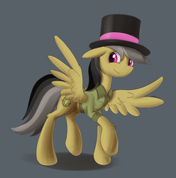 Size: 1280x1291 | Tagged: safe, artist:replacer808, daring do, g4, female, hat, solo, spread wings, top hat