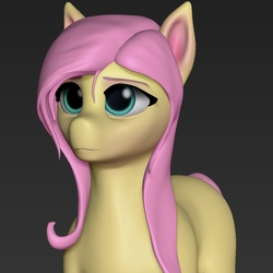 Size: 720x720 | Tagged: safe, artist:ohmudak_wip, fluttershy, g4, 3d, 3d model, female, solo, wip, zbrush