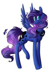 Size: 2114x3000 | Tagged: safe, artist:baldmoose, princess luna, g4, ear fluff, female, high res, simple background, solo, spread wings, transparent background