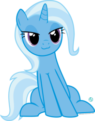 Size: 1500x1909 | Tagged: safe, artist:arifproject, trixie, pony, g4, :3, female, lidded eyes, simple background, sitting, sitting catface meme, solo, transparent background, vector