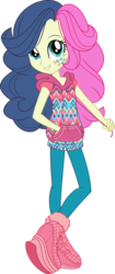 Size: 5957x14235 | Tagged: safe, artist:sugar-loop, bon bon, sweetie drops, equestria girls, g4, .ai available, .svg available, absurd resolution, alternative cutie mark placement, backcard, clothes, facial cutie mark, female, geometric, hoodie, looking up, pants, simple background, smiling, solo, transparent background, vector
