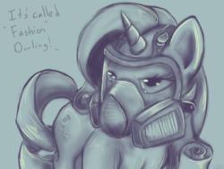 Size: 1280x960 | Tagged: safe, artist:causticeichor, rarity, g4, female, gas mask, mask, solo