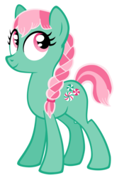Size: 1961x2802 | Tagged: safe, artist:cloudy glow, minty, earth pony, pony, g3, g4, braid, female, g3 to g4, generation leap, mare, simple background, solo, transparent background