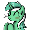Size: 100x100 | Tagged: safe, artist:haden-2375, lyra heartstrings, pony, unicorn, g4, blushing, bust, clapping, eyes closed, female, icon, portrait, simple background, smiling, solo, transparent background