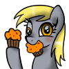 Size: 100x100 | Tagged: safe, artist:haden-2375, derpy hooves, pegasus, pony, g4, female, food, icon, mare, muffin, solo