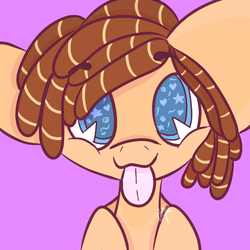 Size: 512x512 | Tagged: safe, artist:hedgehog-plant, oc, oc only, oc:catnap, earth pony, pony, simple background, solo, tongue out, wingding eyes