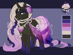 Size: 768x582 | Tagged: safe, artist:somepony-ul, oc, oc only, pony, unicorn, adoptable, female, jewelry, long hair, long mane, long tail, mare, obtrusive watermark, solo, watermark