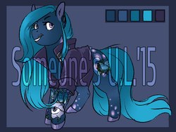 Size: 800x600 | Tagged: safe, artist:somepony-u, oc, oc only, pony, adoptable, clothes, female, long hair, long mane, long tail, mare, obtrusive watermark, reference sheet, solo, tattoo, watermark