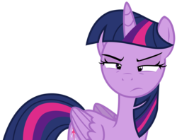 Size: 3916x3094 | Tagged: safe, artist:sketchmcreations, twilight sparkle, alicorn, pony, g4, top bolt, annoyed, female, folded wings, high res, mare, simple background, solo, tired of your shit, transparent background, twilight sparkle (alicorn), vector