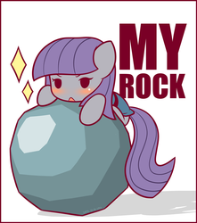 Size: 1125x1275 | Tagged: safe, artist:symbianl, part of a set, maud pie, g4, blushing, cute, female, maudabetes, no nose, part of a series, rock, solo, symbianl is trying to murder us, symbianl's chibis, that pony sure does love rocks