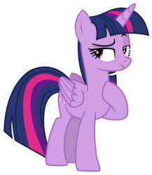 Size: 2328x2678 | Tagged: safe, artist:sketchmcreations, twilight sparkle, alicorn, pony, top bolt, female, folded wings, lidded eyes, mare, raised hoof, simple background, smiling, solo, transparent background, twilight sparkle (alicorn), vector