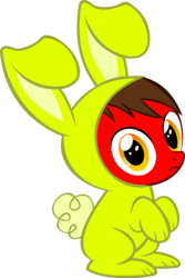 Size: 9179x13746 | Tagged: safe, artist:cyanlightning, oc, oc only, oc:chip, g4, .svg available, absurd resolution, bunny costume, clothes, colt, cyan's bunnies, male, simple background, solo, transparent background, vector