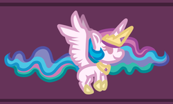 Size: 1024x615 | Tagged: safe, artist:son24, princess celestia, pony, g4, female, flying, smiling, solo, spread wings