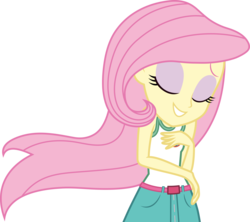 Size: 7000x6208 | Tagged: safe, artist:luckreza8, fluttershy, equestria girls, g4, my little pony equestria girls: legend of everfree, absurd resolution, beautiful, clothes, cute, denim skirt, eyes closed, female, graceful, shyabetes, simple background, skirt, solo, transparent background, vector