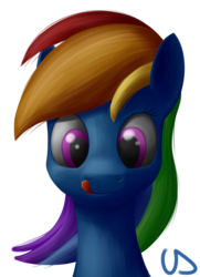 Size: 1441x1995 | Tagged: safe, artist:uber-dragon, rainbow dash, g4, bust, female, hungry, looking at you, portrait, simple background, solo, tongue out, transparent background