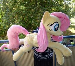 Size: 2888x2536 | Tagged: safe, artist:epicrainbowcrafts, fluttershy, human, g4, high res, irl, irl human, life size, photo, plushie
