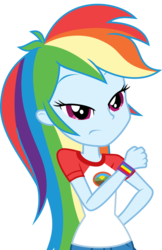 Size: 3000x4640 | Tagged: safe, artist:uponia, rainbow dash, equestria girls, g4, my little pony equestria girls: legend of everfree, clothes, colored, female, flat colors, high res, pants, show accurate, simple background, solo, transparent background, vector, wristband