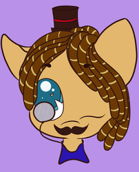 Size: 775x960 | Tagged: safe, artist:hedgehog-plant, oc, oc only, oc:catnap, pony, facial hair, hat, heart eyes, monocle, moustache, simple background, solo, top hat, wingding eyes