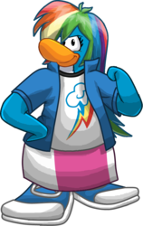 Size: 546x863 | Tagged: safe, rainbow dash, bird, penguin, equestria girls, g4, birdified, club penguin, female, simple background, solo, species swap, transparent background, vector