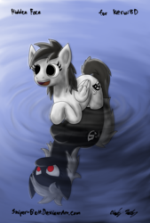 Size: 2751x4075 | Tagged: safe, artist:sniper-bait, oc, oc only, oc:hidden face, duality, reflection, swimming, water